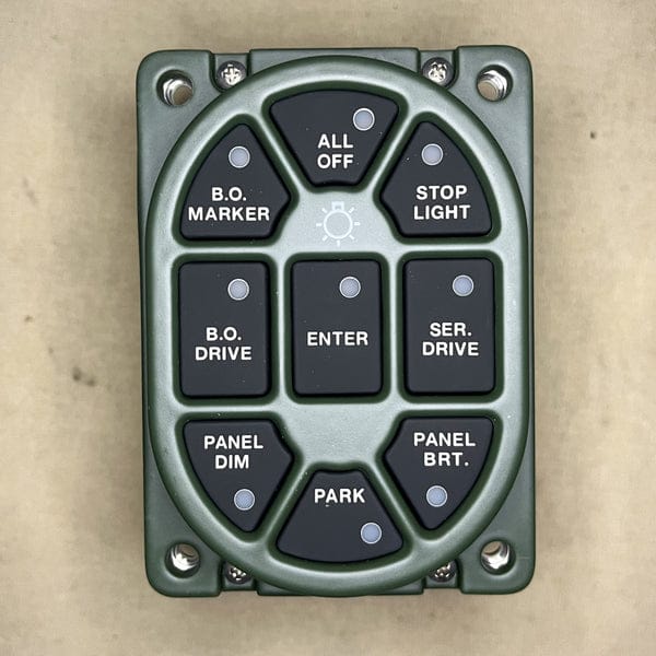 HUMMER HMMWV M998 LED Push Button Master Light Switch – OEM #12484558  Compatible with the HMMWV, including Hummer H1 and M998 military trucks.