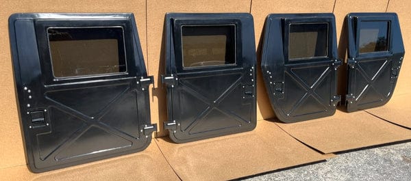 New Steel HMMWV X Door Set – Fits Humvee M998, M1114, M1123 & Hummer H1 – Heavy-Duty Doors  Compatible with the HMMWV, including M998, M1114, M1123, and the Hummer H1.